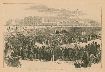 The Chartist Meeting on Kennington Common in 1848 by English School