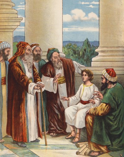 The Child Jesus in the midst of the Doctors by English School