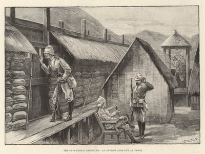The Chin-Lushai Expedition, an Outpost look out at Yawhi by English School