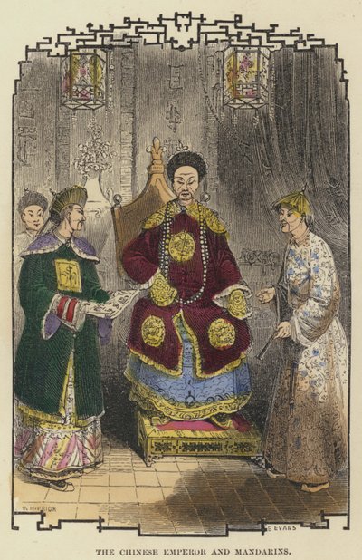 The Chinese Emperor and Mandarins by English School