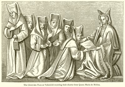 The Cistercian Nuns at Valladolid Receiving Their Charter from Queen Maria de Molina by English School