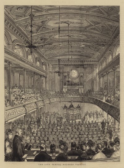 The City Temple, Holborn Viaduct by English School