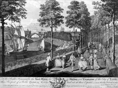 The City of York, a Noble Terrace Walk, print made by Charles Grignon, 1756 by English School