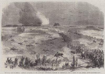 The Civil War in America, Federals advancing on the Abandoned Confederate Positions at Centreville by English School
