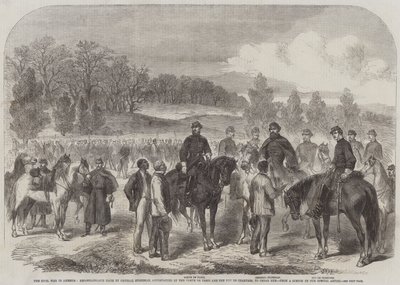 The Civil War in America, Reconnaissance made by General Stoneman, accompanied by the Comte de Paris and the Duc de Chartres, to Cedar Run by English School