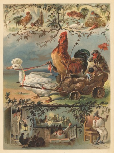The Cockerel and the Pallet by English School