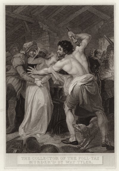 The Collector of the Poll-Tax Murdered by Wat Tyler by English School
