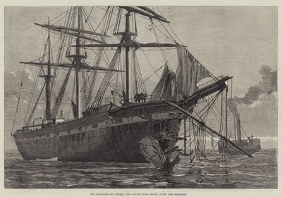 The Collision off Dover, the Barque Moel Eilian after the Collision by English School