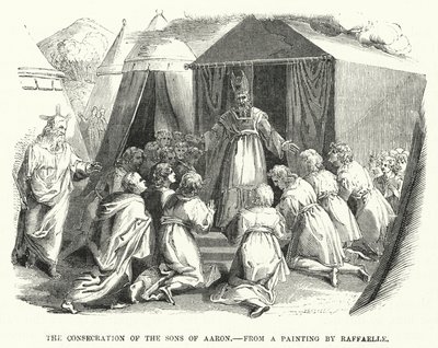 The Consecration of the Sons of Aaron (engraving after Raffaelle) by English School