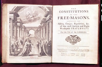 The Constitutions of the Freemasons by Dr James Anderson (c.1680-1739) published in London 1723 by English School