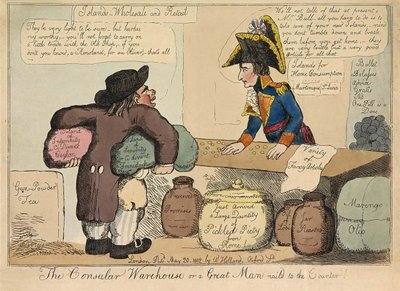The Consular Warehouse or a Great Man nailed to the Counter, pub. 1802 by English School