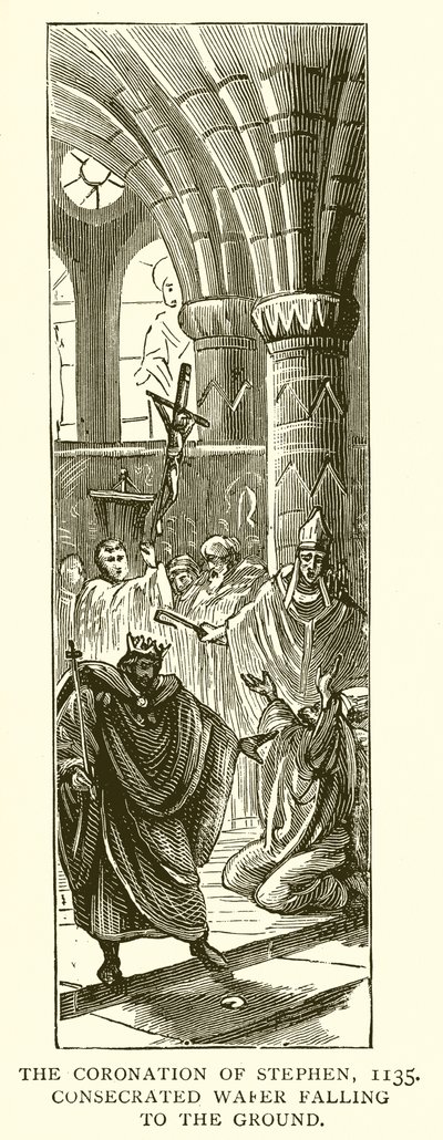 The Coronation of Stephen, 1135. Consecrated Wafer falling to the Ground by English School