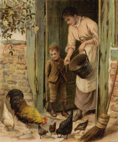 The Cottage Door by English School