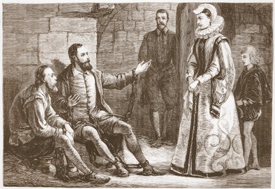 The Countess of Reux visiting De Bray and La Grange in Prison by English School