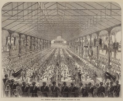 The Crimean Banquet at Dublin, 22 October 1856 (engraving) by English School
