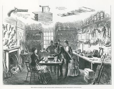 The Criminal Museum at the Convict Office, Metropolitan Police Department, Scotland Yard by English School