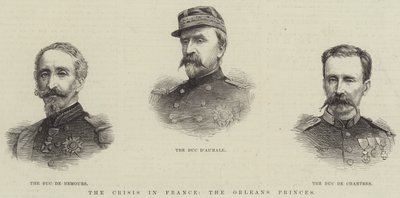 The Crisis in France, the Orleans Princes (engraving) by English School