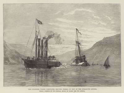 The Cylinder Vessel Cleopatra Leaving Ferrol in Tow of the Steam-Tug Anglia by English School