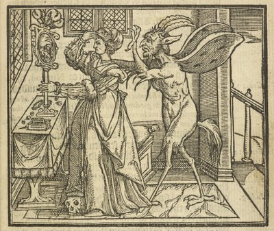 The Devil tempts a woman to Pride, from 