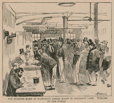 The Diamond Mart at Raffaells Coffee House in Petticoat Lane by English School