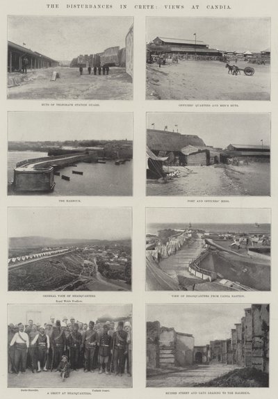 The Disturbances in Crete, Views at Candia by English School