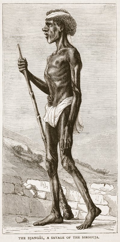 The Djangal, a Savage of the Sirgouja, illustration from Cassell