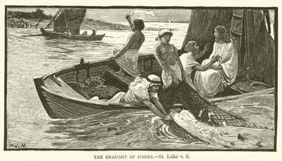 The Draught of Fishes by English School