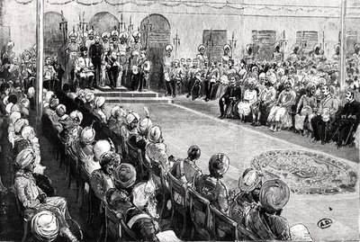 The Durbar at Rawul Pindi by English School