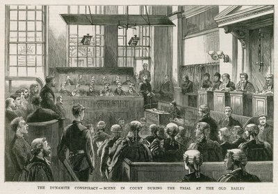The Dynamite Conspiracy, Scene in Court During the Trial at the Old Bailey by English School