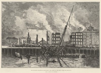 The Dynamite Disaster at Santander, the Aspect of the Quay after the Explosion by English School