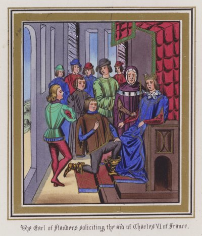 The Earl of Flanders Soliciting the Aid of Charles VI of France by English School