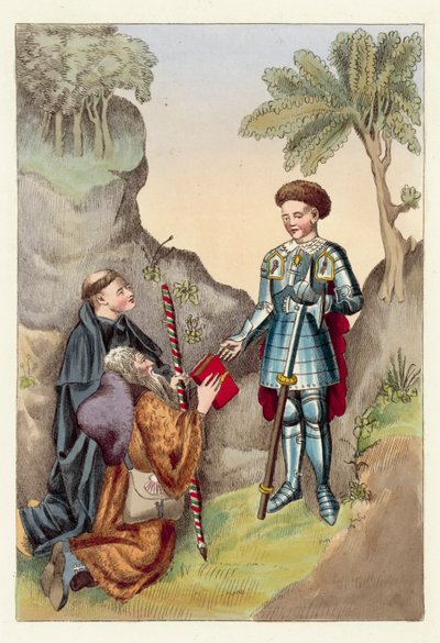 The Earl of Salisbury and John Lydgate by English School