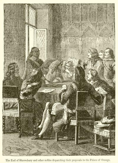 The Earl of Shrewsbury and Other Nobles Dispatching Their Proposals to the Prince of Orange by English School
