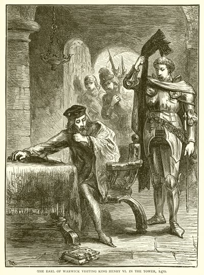 The Earl of Warwick visiting King Henry VI in the Tower, 1470 by English School