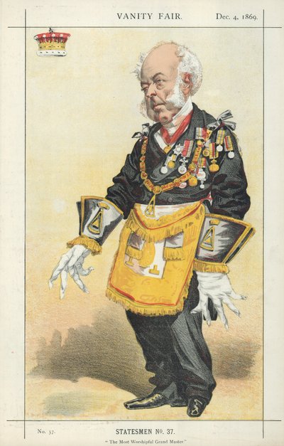 The Earl of Zetland, The Most Worshipful Grand Master, 4 December 1869, Vanity Fair Cartoon by English School