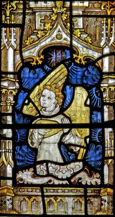 The East window depicting a musician angel by English School
