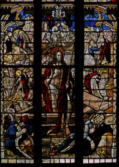 The East window depicting the Resurrection and other post-Crucifixion events by English School