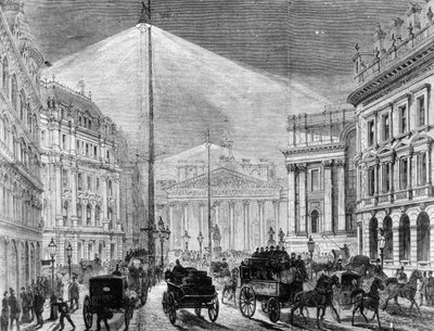The Electric Light at the Mansion House, from The Illustrated London News 1881 by English School