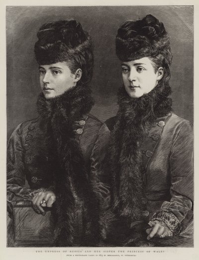 The Empress of Russia and her Sister the Princess of Wales by English School