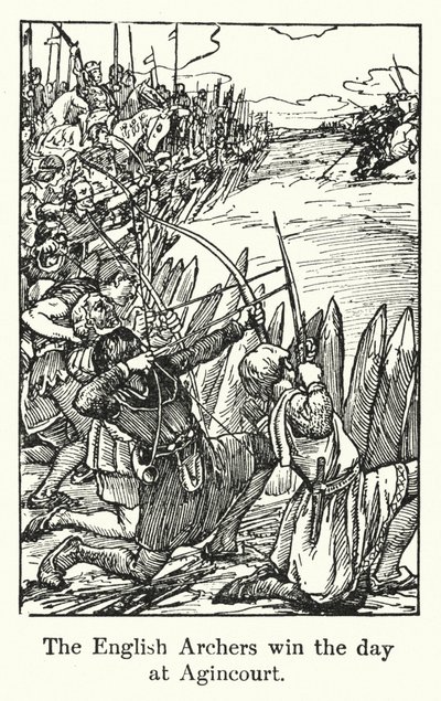 The English Archers win the day at Agincourt by English School