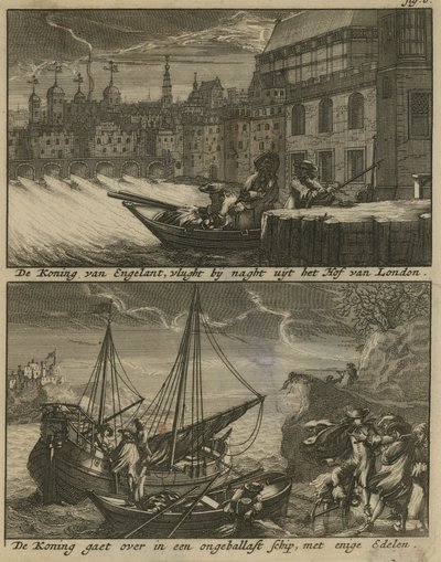 The Escape of King Charles I by English School