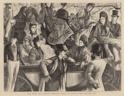 The Eton and Harrow cricket match at Lords, the lookers-on by English School