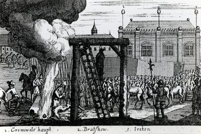 The Execution of Oliver Cromwell, John Bradshaw and Henry Ireton, c.1661 by English School
