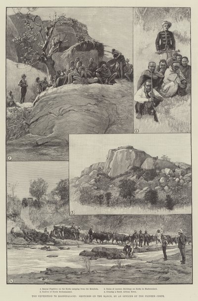 The Expedition to Mashonaland, Sketches on the March by English School