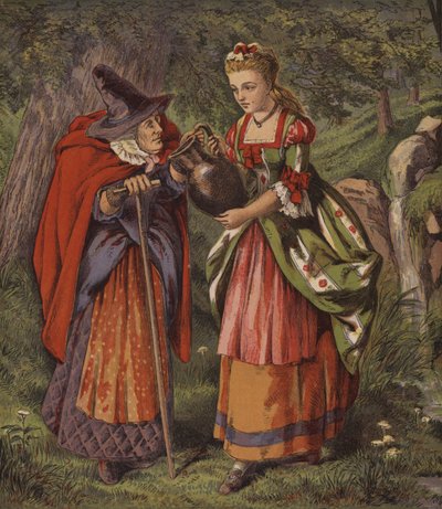 The Fairy At The Fountain, Or The Two Girls by English School