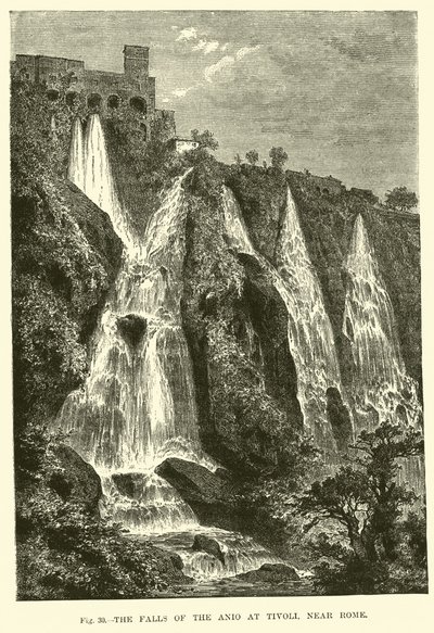 The Falls of the Anio at Tivoli, near Rome by English School