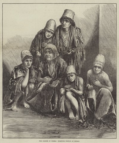 The Famine in Persia, Starving People at Shiraz by English School