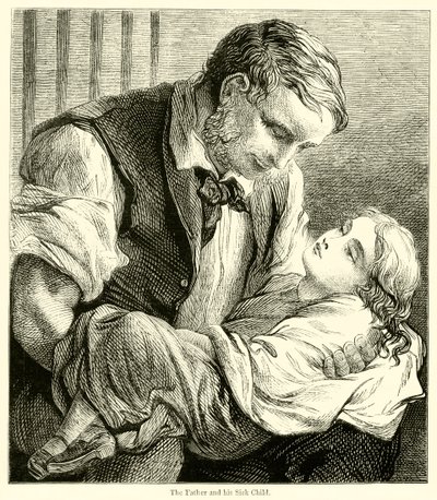 The Father and His Sick Child by English School