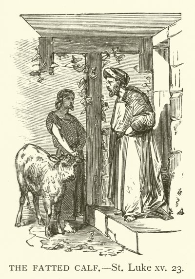 The Fatted Calf, St Luke, xv, 23 by English School