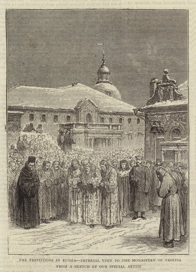 The Festivities in Russia, Imperial Visit to the Monastery of Troitsa by English School
